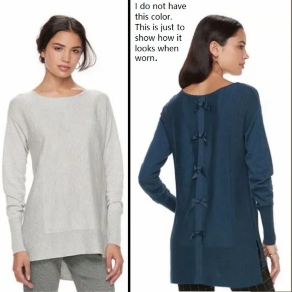 Bow back tunic length sweater - Picture 14 of 14